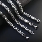 Daiiibabyyy Width 4MM 316L Stainless Steel Imperial Chain Necklace Fashion Man Necklace Hip Hop Rock Jewelry Men's Chain Wholesale