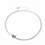 Daiiibabyyy Vintage Stainless Steel 18K Gold Plated Cuban Chain Butterfly Necklace For Women Punk Hip Hop Classic Jewelry Accessory Collar