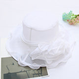 Europe and American New Foldable Women Caps Soft Lace Bow Bucket Hats Summer Outdoor Sun Protection Sun Hat Gorros daiiibabyyy
