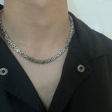 Daiiibabyyy Width 4MM 316L Stainless Steel Imperial Chain Necklace Fashion Man Necklace Hip Hop Rock Jewelry Men's Chain Wholesale