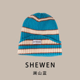Daiiibabyyy Winter Men Warm Striped Knitted Beanie Hip Hop Cycling Cotton Knit Hat Women Acrylic Ski Cap Skullcap Skullies Gorras
