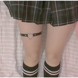 Daiiibabyyy Sexy Women Elastic Pu Leather Leg Ring Garter Lingerie Belt Punk Heart Rivet Thigh Ring Goth Harajuku Harness Stockings Garter