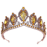 Daiiibabyyy Royal Queen Tiaras Crystal Wedding Crown Headdress Bride Diadem for Women Prom Head Jewelry Bridal Hair Accessories