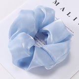Daiiibabyyy Fashion Solid Bright Silk Hair Ropes Big Scrunchies Yarn Large Intestine Elastic Hair Band Ponytail Ties Hair Accessories
