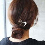 Daiiibabyyy Fashion Hair Accessories Metal U Shape Hair Stick for Women Silver Gold Color Elegant Shell Enamel Hairpin Female Headwear New