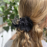 Daiiibabyyy Vintage Camellia Hair Claw Chiffon Fabric Artificial Flower Headwear for Women Spring Summer Fashion Hair Accessories Decoration