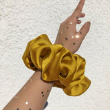 Daiiibabyyy Oversized Scrunchies  Smooth Satin Scrunchie Big Rubber Hair Ties Women Elastic Hair Bands for Girs Ponytail Hold Rope Headdress