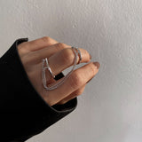 Daiiibabyyy Rings For Women Cold Wind Creative Personality The Adjustable The Streets Steampunk  Trend Cool Double Chain Ring