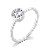 Daiiibabyyy Minimalist Promise Ring for Women Simple Round Zirconia Crystal Rose Gold Color Dating Ring Accessories Fashion Jewelry R135