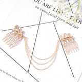 Daiiibabyyy New Chain Hairpins for Women Shell Pearl Butterfly Tiara Tassel Hair Clips Barrettes Braided Headband Ponytail Hair Accessories