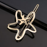 Daiiibabyyy New Women Metal Geometric Hair Clip Round Triangle Moon Barrettes Hairclip Bangs Hair Claws for Lady Girl Hair Accessories Gifts