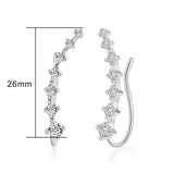 Daiiibabyyy Long Dipper Ear Hook Clip Climbing Earring for Women Shiny Zirconia Rose Gold Color Ear Cuff Earing Gift Fashion Jewelry E527