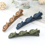Daiiibabyyy Solid Color Braided Hair Clips Korean Fashion Duckbill Hairpins with 3 Small Clips Rhinestones Girls Bangs Clip Styling Barrette