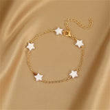 Daiiibabyyy Elegant Colorful Love Heart Link Chain Bracelets For Women Girls New Fashion Butterfly Star Beaded Pendant Bracelet Wristbands