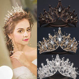 Daiiibabyyy 3 Colors Rhinestone Crystal Bride Crown Hair Accessories for Women Wedding Birthday Gift Girl Princess Hair Jewelry Tiara