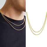 Daiiibabyyy Cuban Rope Stack Necklace Set, Stainless Steel Alone and Stacked Necklace Choker for Men Women Unisex Jewelry