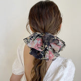 Daiiibabyyy Ruoshui Woman Summer Chiffon Large Scrunchies Girls Hair Ties Women Hair Accessories Ornaments Elastic Hairband Headwear