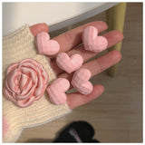 Recommended! Pink Love Heart-Shaped Hairpin 5 PCs Sweet Cute Girls' Hair Accessories Side Clip Super Fairy Flowers Headdress daiiibabyyy
