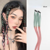 Daiiibabyyy Women Hair Extension Tools Seamless Braided Hair Rope Ponytail Braid Twist Color Hanging Ear-dye Hair Pieces Hanging Ear-dye Wig