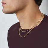 Daiiibabyyy Cuban Rope Stack Necklace Set, Stainless Steel Alone and Stacked Necklace Choker for Men Women Unisex Jewelry