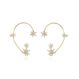 Daiiibabyyy Fashion Snowflake Ear Clip Ear Cuff for Women Girls Trendy Butterfly Clip Earrings Without Piercing Party Wedding Jewelry Gift