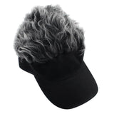 Daiiibabyyy Hair Sun Visor Caps With Fake Hair Wig Novelty Unisex Baseball Hat Cap Sport  Hats