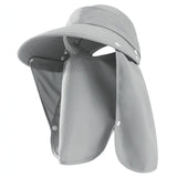 Daiiibabyyy Unisex Detachable 4PCS Large Brim Bucket Hat Women Men Mesh Hiking Fishing Cap Summer Sunscreen Panama Face Neck Protection Hat