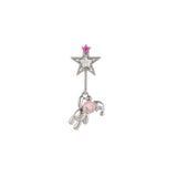 Daiiibabyyy NEW Y2K Cute Stainless Steel Pink Heart Bear Wing Piercing Cartilage Stud Earring For Women Egirl EMO Grunge Jewelry Accessories