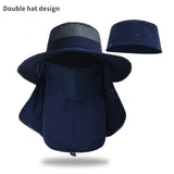 Daiiibabyyy Double Top design 4PCS Design Bucket Hats women men big brim hiking cap Detachable mesh couple fishing hat foldable sun hat 9216