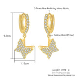 Daiiibabyyy Gold Color Piercing Pendant Hanging Earrings for Women Trend Rivet Sword Butterfly Ankh lobe Hoop Earing Ear Accessories Jewelry