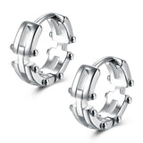 Daiiibabyyy Street Dance Designer Personality Hip Hop Machine Men's Hoop Earrings Black Stainless Steel Piercing Ear Jewelry Free Shipping