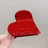 Daiiibabyyy High-Grade Acetate Heart Rhinestones Hair Claws For Women Sweet Love Hair Decorate Hairpins Claw Clips Fashion Hair Accessories