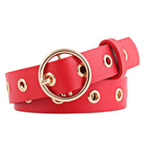 Leather Belts for Women Fashion Jeans Classic Retro Simple Round Buckle Female Pin New Denim Dress Sword Goth Luxury Punk Gothic daiiibabyyy