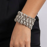 Daiiibabyyy IngeSight.Z 6 Styles Exaggerated Hollow Out Wide Cuff Open Bangles for Women Punk Big Flower & Leaves Wrist Bracelet Jewelry