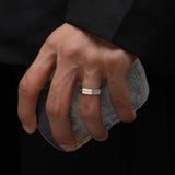 Daiiibabyyy Cocktail Ring Men Metal S925,Silver Retro Hip Hop Fashion Classic Niche Devise Placket Adjustable