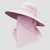 Daiiibabyyy Hat Scarf 2PCS Couple Bucket Hat Removable Mesh Hiking Cap Women Men Summer Outdoor Fishing Panama Sun Protection Visor Hat 9029