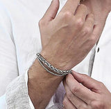 Daiiibabyyy Retro Ough Guy Men Double Deck Chain Charm Bracelets Titanium Steel Fine Jewelry For Women New Users Bonus Free Shipping Items
