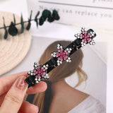 Daiiibabyyy Fashion Korean Style Acryli Crystal Flowers Star Hair Clips For Girl Summer Sweet Cute Bangs Side Barrettes Elastic Hair Clips