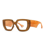 Vintage Square Big Frame Glasses Frame Fashion wood frame glasses Female Transparent Optical Green Eyeglasses daiiibabyyy