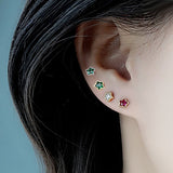 Daiiibabyyy Mini Colorful Star Flat Ear Piercing Lobe Stud Earrings for Women Y2k 2000s Aesthetic Ear Cartilage Tragus Body Jewelry KAE245