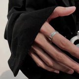 Daiiibabyyy Vintage Simple Trend Punk Hip Hop Roman Numerals Stainless Steel Rings Men Women Couple Adjustable Opening Rings Jewelry Gift