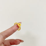 Daiiibabyyy Coloured Small Flower Resin Ring with A Mix and Match Stacking and No Colour Loss Acrylic Index Finger Ring Girls Ring