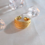 Daiiibabyyy Statement Multi Layers Metallic Fashion Rings For Women Personality New Open Ring