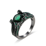 Daiiibabyyy Rings For Men Valentine Day Gift Fashion Jewelry Accessories Emerald Zircon Copper Black Gold Cheap Items Geometry