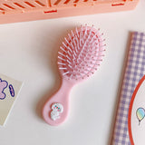 Daiiibabyyy 1pc Brush Anti-static Non-slip Handle Hair Comb Head Scalp Massager Cute Mini Sized Comb Portable Kawaii Cartoon Combs Hairbrush