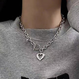 Daiiibabyyy Kpop Vintage Baroque Pearl Choker Heart Angel Pendant Clavicle Chain Necklace For Women Egirl Goth Cool EMO Punk Grunge Jewelry