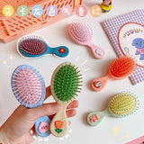 Daiiibabyyy 1pc Brush Anti-static Non-slip Handle Hair Comb Head Scalp Massager Cute Mini Sized Comb Portable Kawaii Cartoon Combs Hairbrush