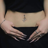 Chain Belly Button Ring Dangle Navel Piercing Ring Snake Belly Ring Zircon Navel Ring Body Piercing Jewelry Umbilical Pircing daiiibabyyy