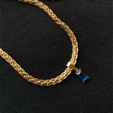 Daiiibabyyy Vintage Multilevel Geometric Metal Snake Chain Color Crystal Pendant Necklace For Women Female Fashion Boho Punk Girl Jewelry