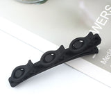 Daiiibabyyy Solid Color Braided Hair Clips Korean Fashion Duckbill Hairpins with 3 Small Clips Rhinestones Girls Bangs Clip Styling Barrette
